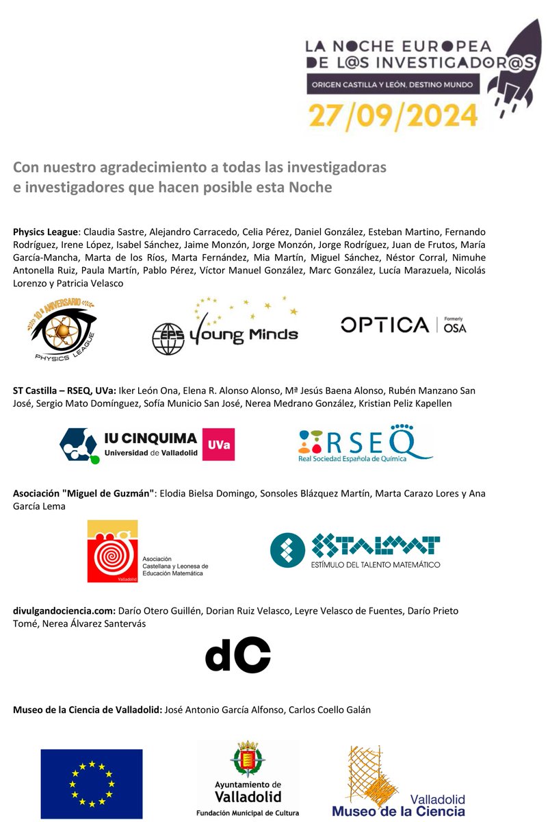 Y tras el recuento oficial... ¡cerca de 1.400 personas participaron en nuestra ‘Noche Europea de los Investigadores’! Gracias a todos los que lo habéis hecho posible.