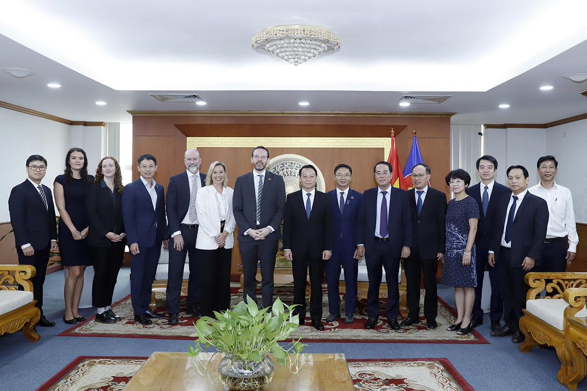UKinVietnam's tweet photo. British Ambassador to Viet Nam, Iain Frew met with Viet Nam Minister of Natural Resources and Environment (MONRE) Do Duc Duy

Ambassador Frew highlighted the close cooperation between the British Embassy Hanoi and MONRE and emphasised that driving the net zero, climate-resilient and nature-positive transition is central to the UK - Viet Nam relationship – seen in the UK’s firm commitment to co-leading the Just Energy Transition Partnership (JETP).

Minister Do Duc Duy thanked the Ambassador for the UK’s support to Viet Nam on the issues of climate change, environmental protection, biodiversity conservation, circular economy, and disaster response. Specifically, the UK has provided £1 million in emergency funding to support Typhoon Yagi response and recovery; and £1.5m support for the JETP Secretariat.

The Minister updated the Ambassador on progress in delivering the JETP, Paris Agreement commitments, and preparation for the forthcoming COP16 and COP29 international summits. The Minister expressed his interest in closer collaboration with the UK on climate finance, environment and nature, whereby both agreed to clearly capture areas of UK - Viet Nam cooperation in an MoU.

#GREATSustainability
