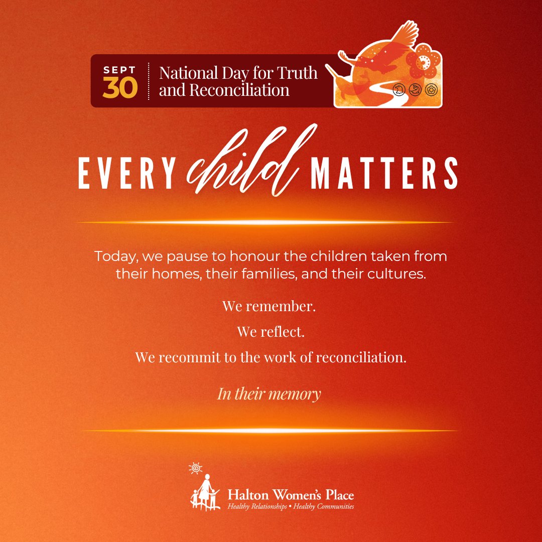 Today, we pause to honour the children taken from their homes, their families, and their cultures.
We remember. We reflect. We recommit to the work of reconciliation.

In their memory.

#NDTR #EveryChildMatters #OrangeShirtDay