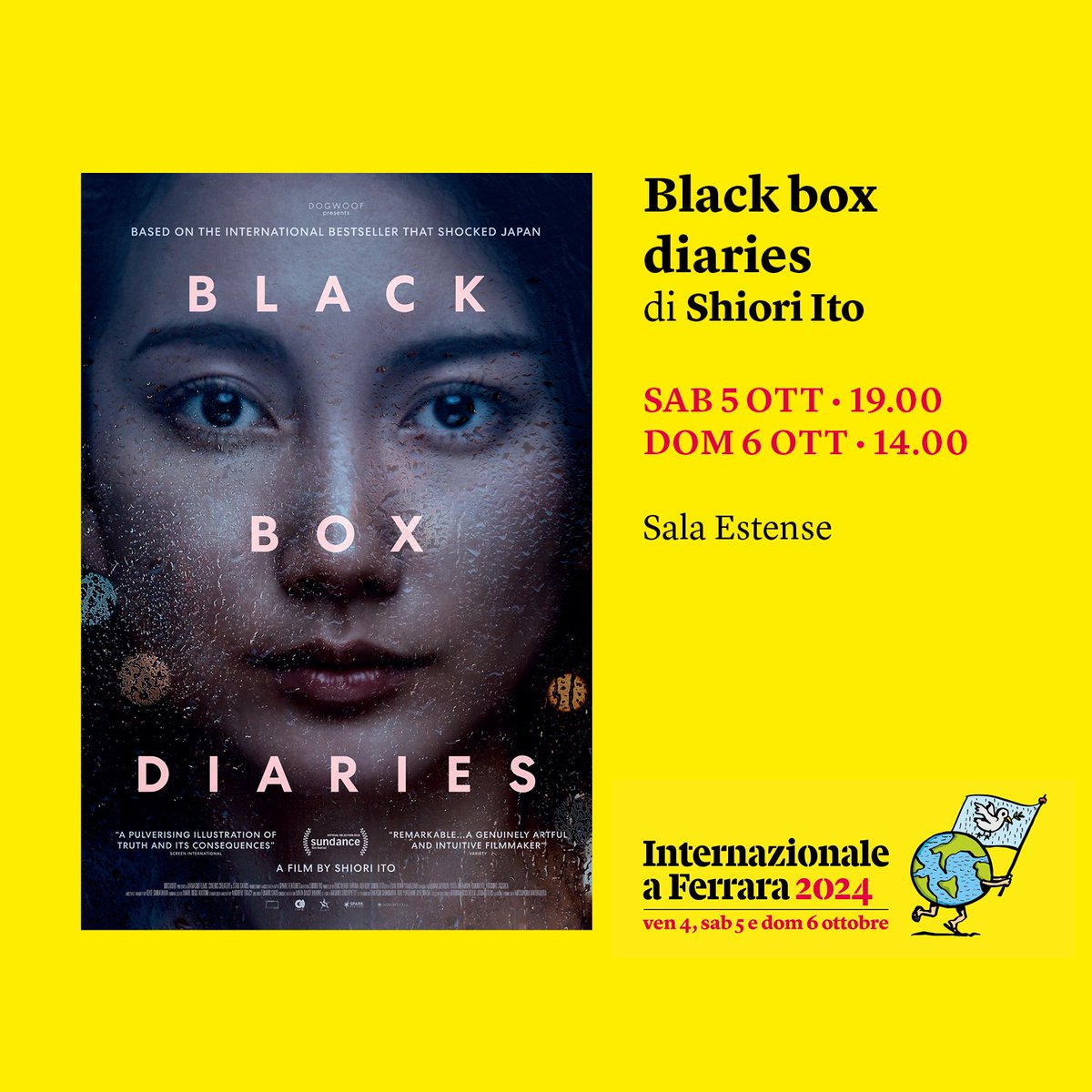 A Ferrara sarà presentato in anteprima Black box diaries, un documentario che racconta la ricerca di giustizia di Shiori Ito, giornalista giapponese vittima di stupro, in un paese ancora profondamente maschilista. Acquista i biglietti in prevendita: intern.az/1KiP