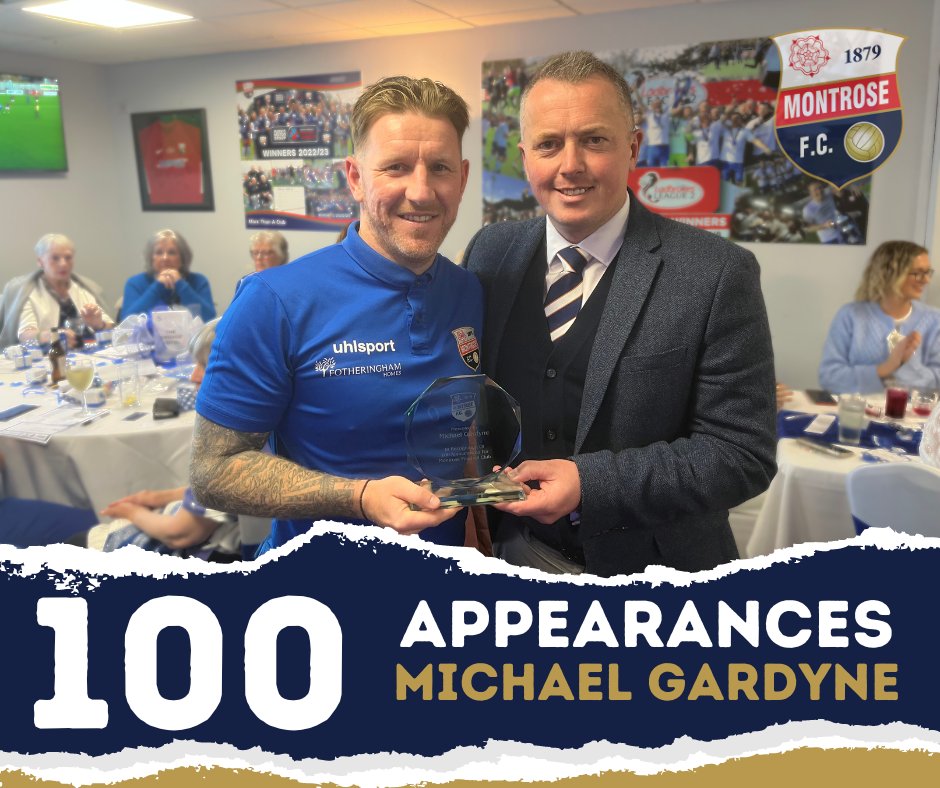 MontroseFC's tweet image. GARDYNE REACHES 100 APPEARANCES FOR MIGHTY MO!

Michael Gardyne hit a century of appearances for Montrose FC recently on the road at Dumbarton.

Watch interview here youtu.be/53zZ_NhonRU

Full article  montrosefc.co.uk/2024/09/30/gar…