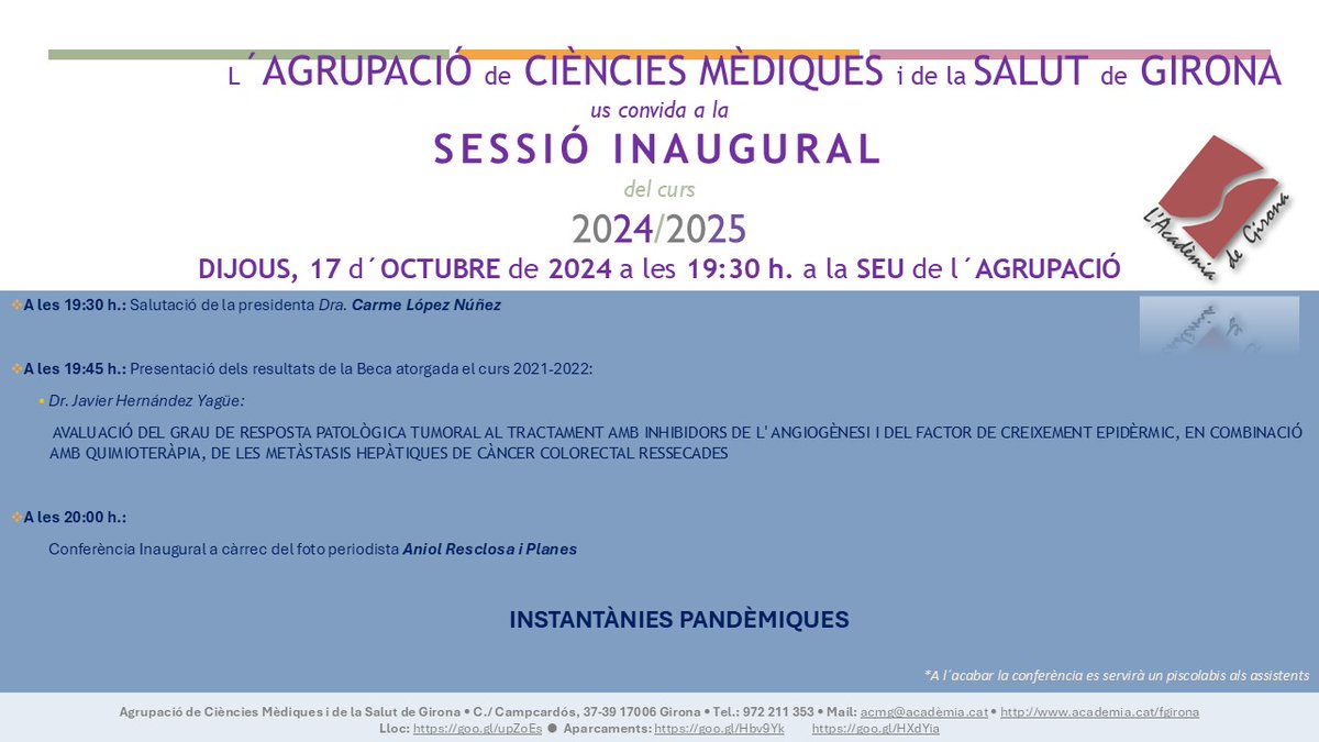 ▶️▶️Sessió Inaugural Curs 2024-2025 de l´Agrupació✅