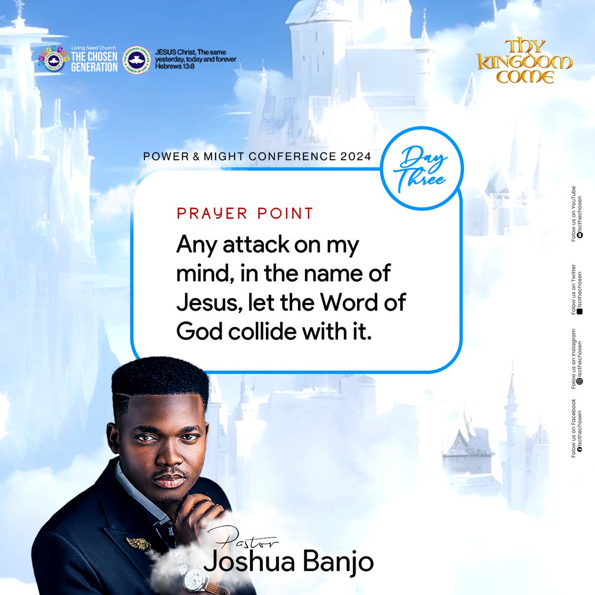 lscthechosen's tweet image. Father, any attack on my mind, in the name of Jesus, let the word of God collide with it.

-Pastor Joshua Banjo.
Power and Might Conference, Day 3.

#PAMConference2024 #ThyKingdomCome #lscthechosen
#rccglscthechosengeneration #thechosengeneration #rccg #PAM2024 #PMC #PAM