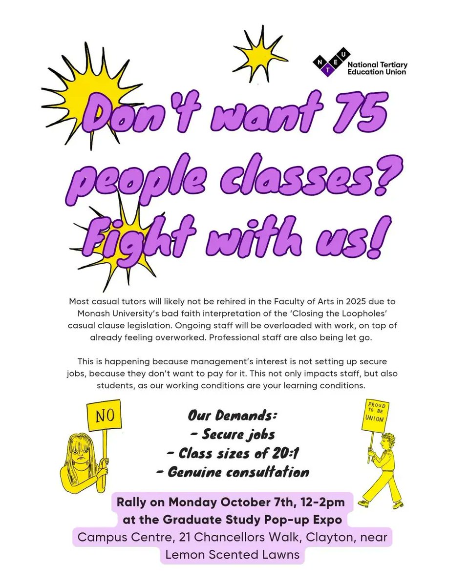 NTEU Monash Branch tweet media
