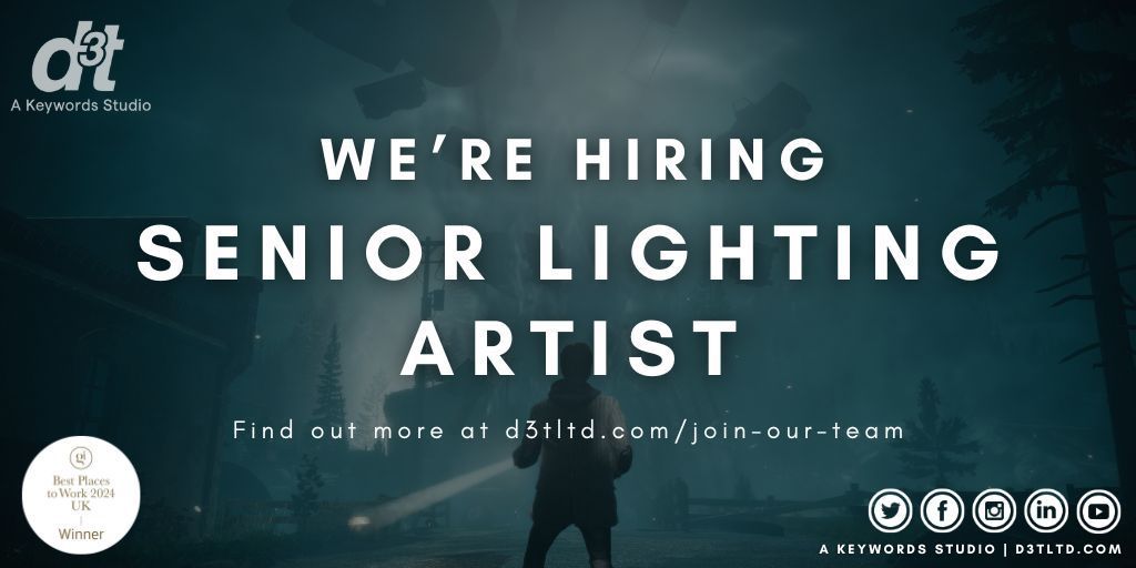 ⭐️ NEW ROLE AVAILABLE ⭐️

We’re looking for a Senior Lighting Artist to join our award-winning team, to help create world class lighting for some of the best AAA games and IPs!

Find out more 👉 buff.ly/3Y6FYqT 

#LightingArtJobs #GameDevJobs #hiring