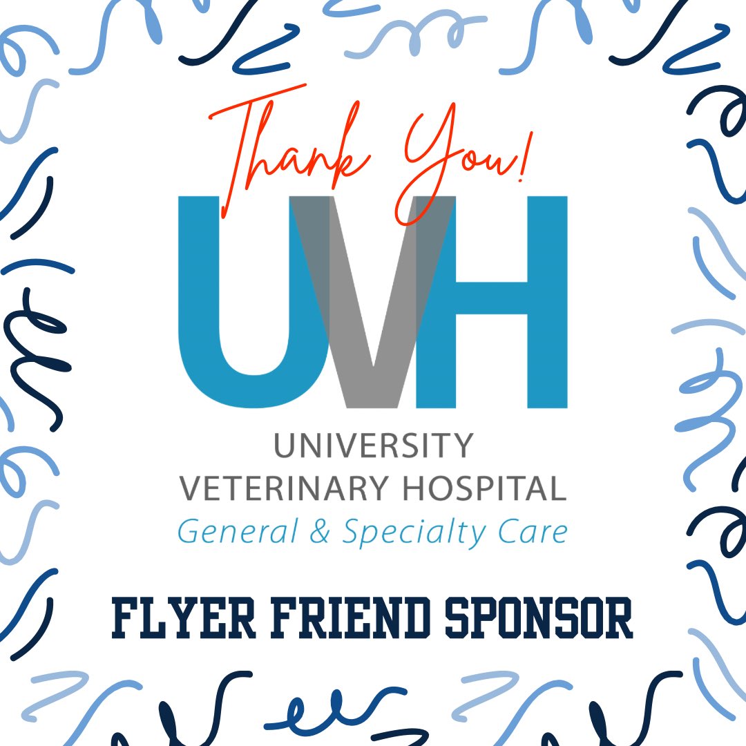 Thank you University Veterinary Hospital for your contributions as a Flyer Friend sponsor! We appreciate your generosity and support of LCP! 💙