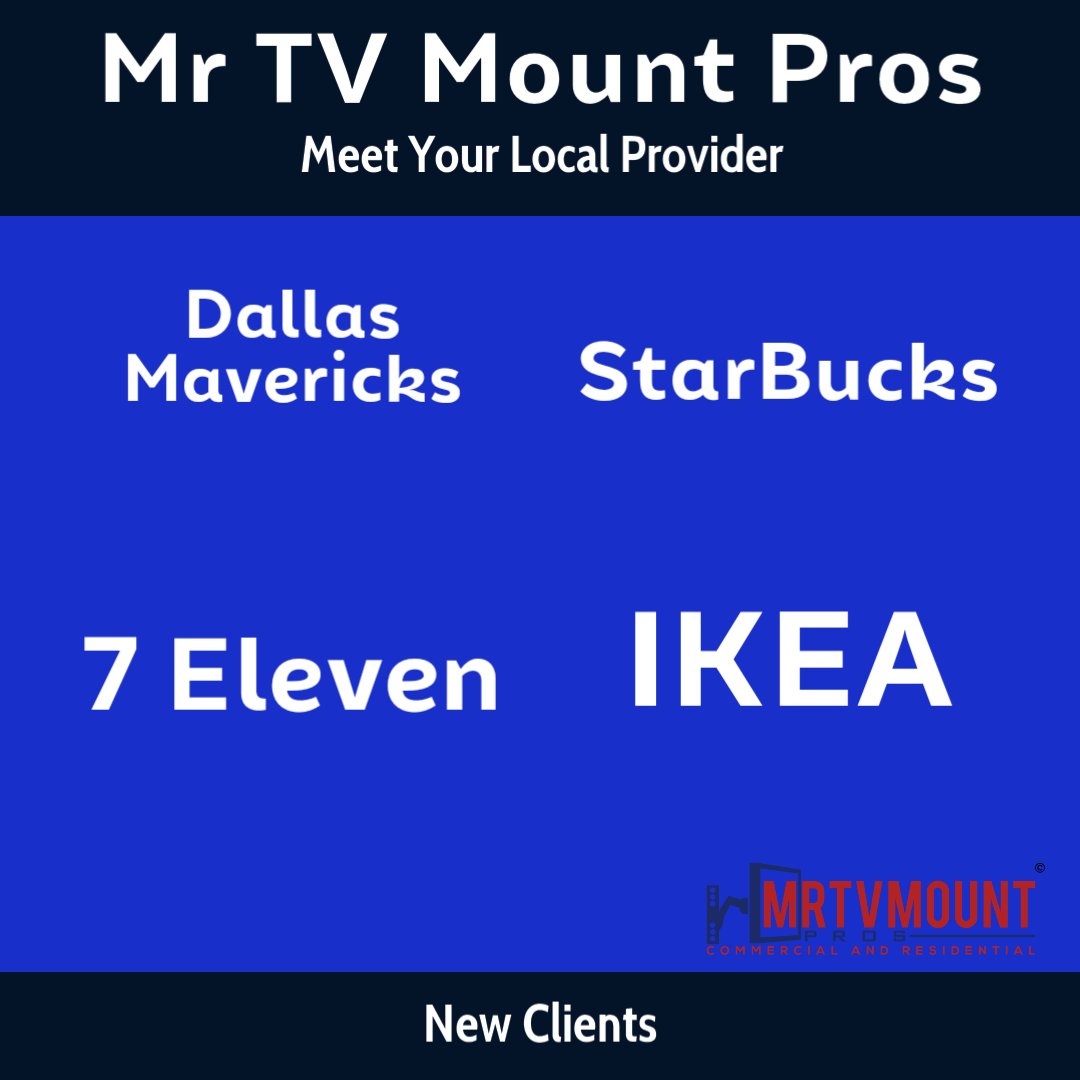 mrtvmountpros's tweet image. Excited to welcome our new clients to Mr TV Mount Pros! 📺 Our local team is here to provide top-notch service for all your commercial needs. Contact us today for a professional installation. #MrTVMountPros #LocalProvider #TVInstallation #WelcomeNewClients 🙌🔧