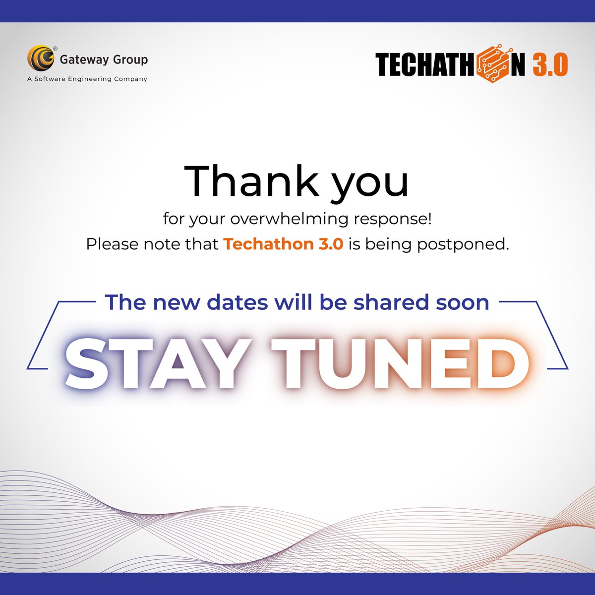 tggoc's tweet image. To accommodate students’ exam schedules and encourage full participation, we’ve decided to postpone Techathon 3.0.

New dates will be shared shortly.

#gatewaygroup #techathon3 #ahmedabad #codewars