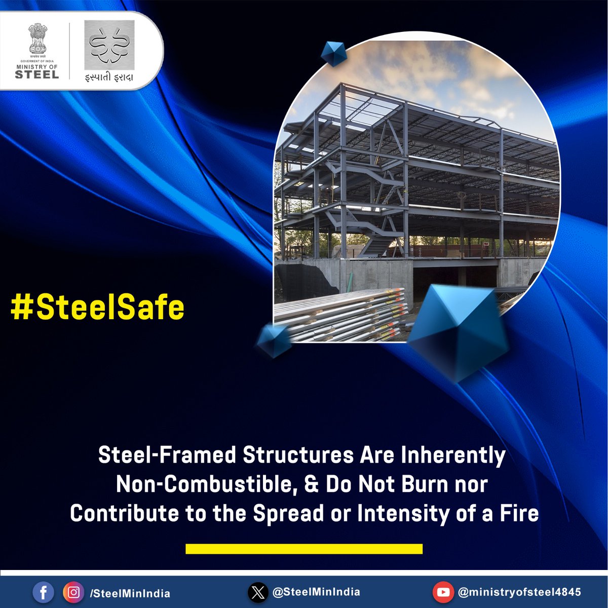 SteelMinIndia's tweet photo. Discover the fire-resistant properties of #steel-framed structures! These innovative designs ensure safety and reliability in every build. 🔥
#SafetyFirst #EfficientSteel https://t.co/9H33jyAu1Z