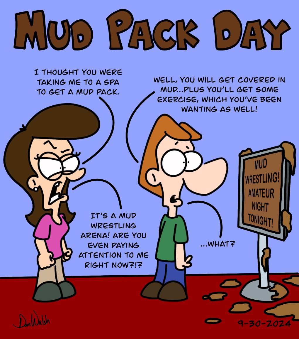 DanWCaricature's tweet photo. So many benefits…Like and Share!
https://t.co/WwHsCFkivB
#danwdrawings #digitalcartoon #artoftheday #cartoonart #cartoons #digitalart #comics #cartooning #comicart #fanart #cartoondrawing #cartoonstyle #drawingablank #daysoftheyear #mudpackday #mudpack #mud #pack #dirty https://t.co/6f0YZFOSUi