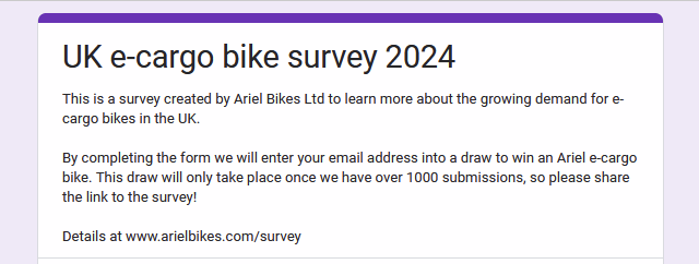 SpokesLothian's tweet image. Win a Scotland-built #CargoBike in this survey by #ArielBikes

--&amp;gt;arielbikes.com/survey/

HT @edi_dot_bike