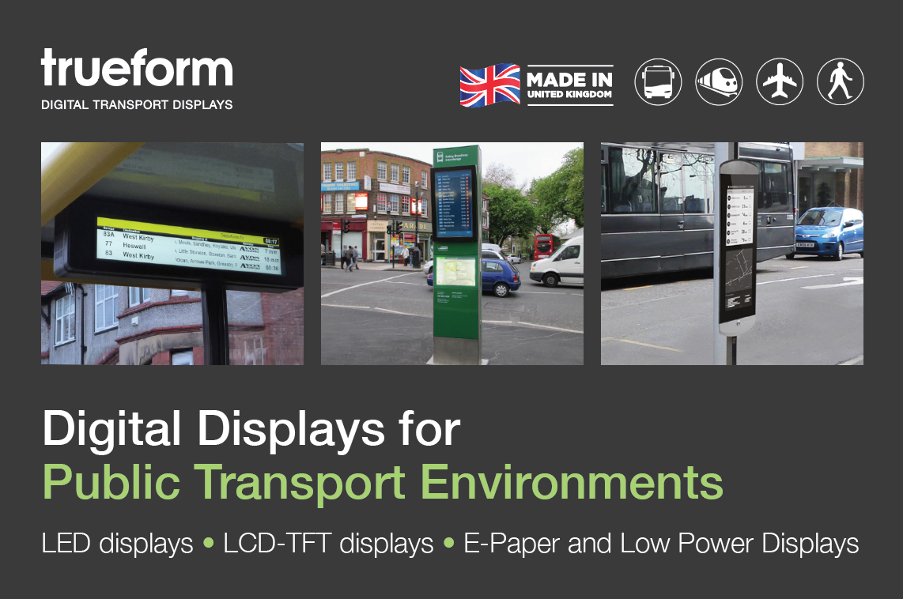TrueformGroup's tweet image. Check out our integrated #digitaldisplay solutions for #publictransport environments, delivering high-quality passenger and real-time information with a range of display technologies. Enhance the commuter experience with our advanced tech! Visit passenger-displays.com