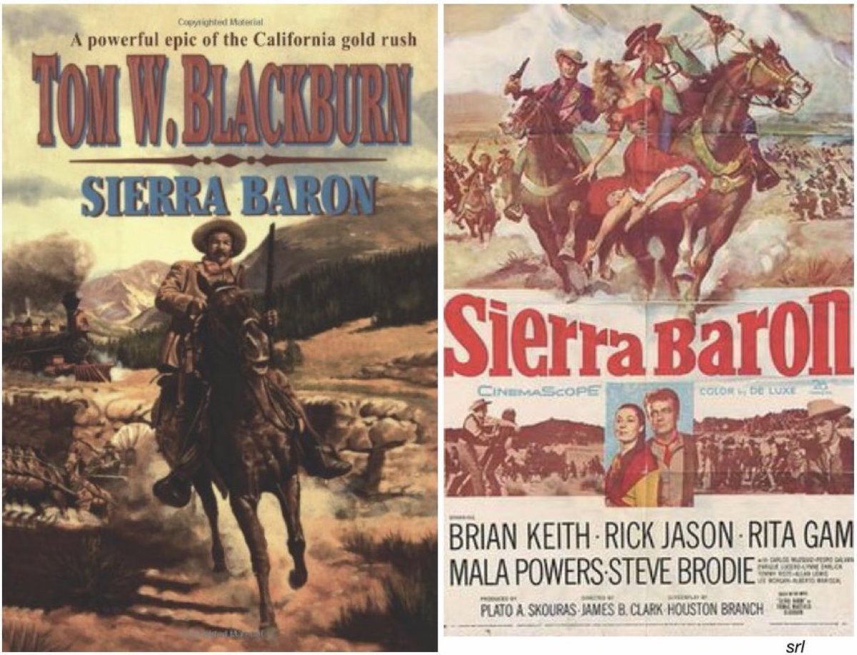 SaveRedlandLibr's tweet photo. 12:50pm TODAY on @TalkingPicsTV
The 1958 #Western film🎥 “Sierra Baron” directed by #JamesBClark from a screenplay by #HoustonBranch
Based on #ThomasWBlackburn’s 1955 novel📖
🌟#BrianKeith #RickJason #RitaGam #MalaPowers #LewisAllan #PedroGalván #FernandoWagner #SteveBrodie https://t.co/7XmrSr8J02