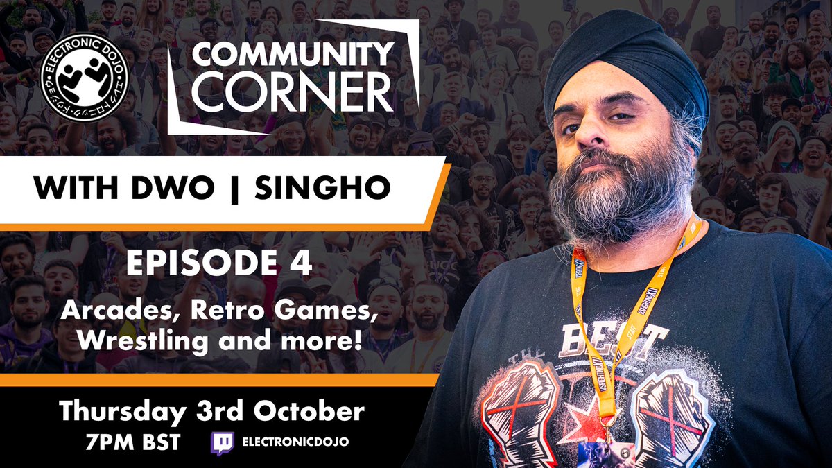 This weeks Community Corner features none than <a href="/JassiSingho/">dWo | Singho</a> !! Join us as we talk all things retro, Third Strike, Super Turbo and a little bit of wrassling too! 💪

Tune in this Thursday at 7pm on twitch.tv/electronicdojo 🔥🔥🔥