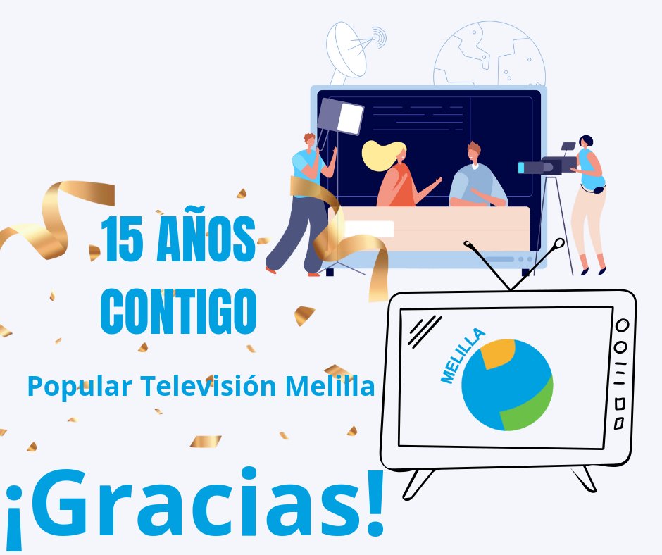 Poptvmelilla's tweet photo. 🎉¡Cumplimos 15 años! 

Un proyecto que arrancó en septiembre de 2009 y que vino a enriquecer la variedad de medios de comunicación existentes en la ciudad. Poníamos así, una amplia programación de televisión al alcance del ciudadano, cuya temática principal era y es: Melilla https://t.co/X2yyIEt0Yv