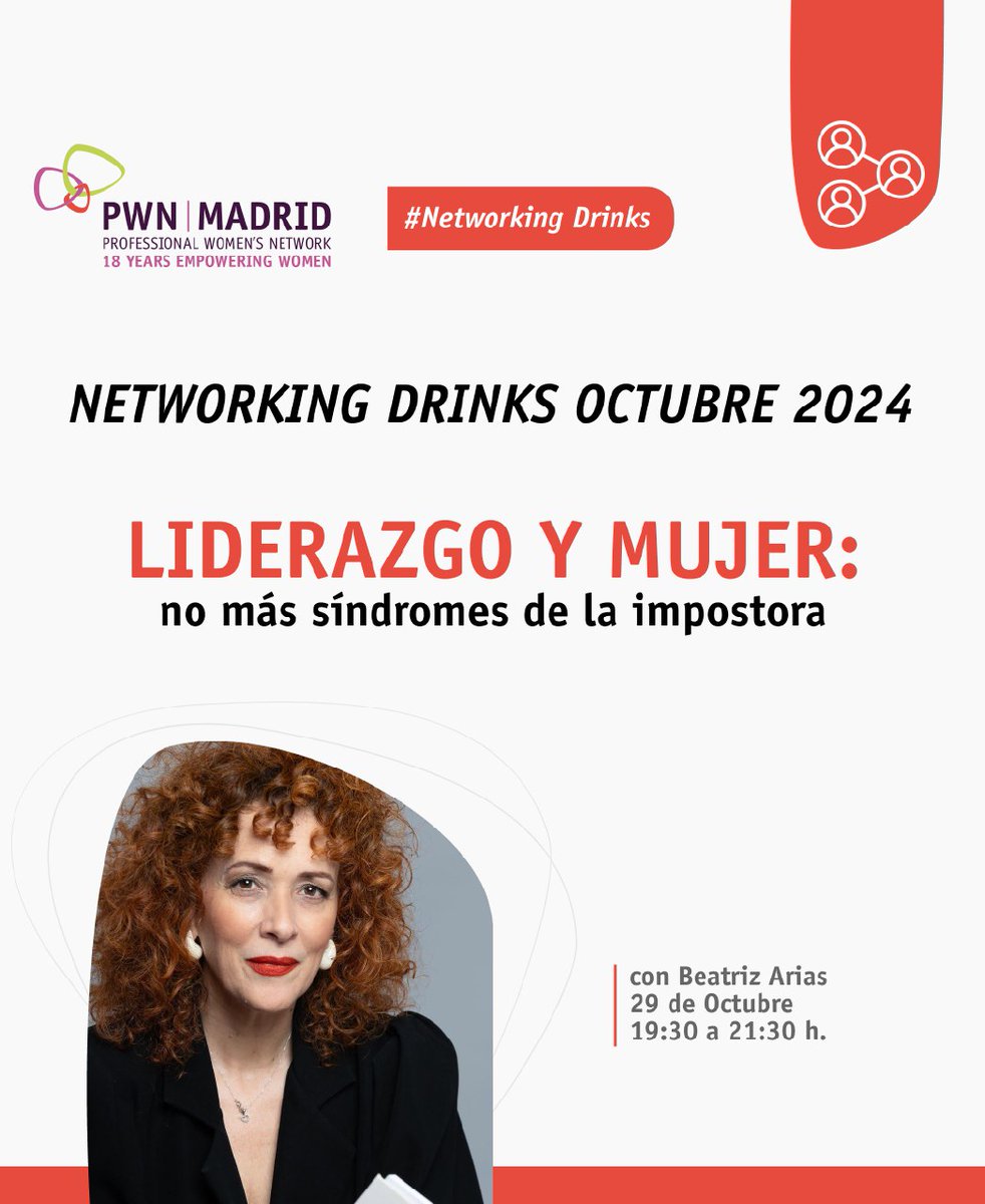 En octubre, PWN Madrid te invita a un nuevo Networking Drinks, donde abordaremos un tema clave para muchas mujeres en su vida profesional: el síndrome de la impostora, de la mano de Beatriz Arias. 

Aparta aquí tu plaza: pwnmadrid.org/events/network…

#pwnmadrid #sindromedelimpostor