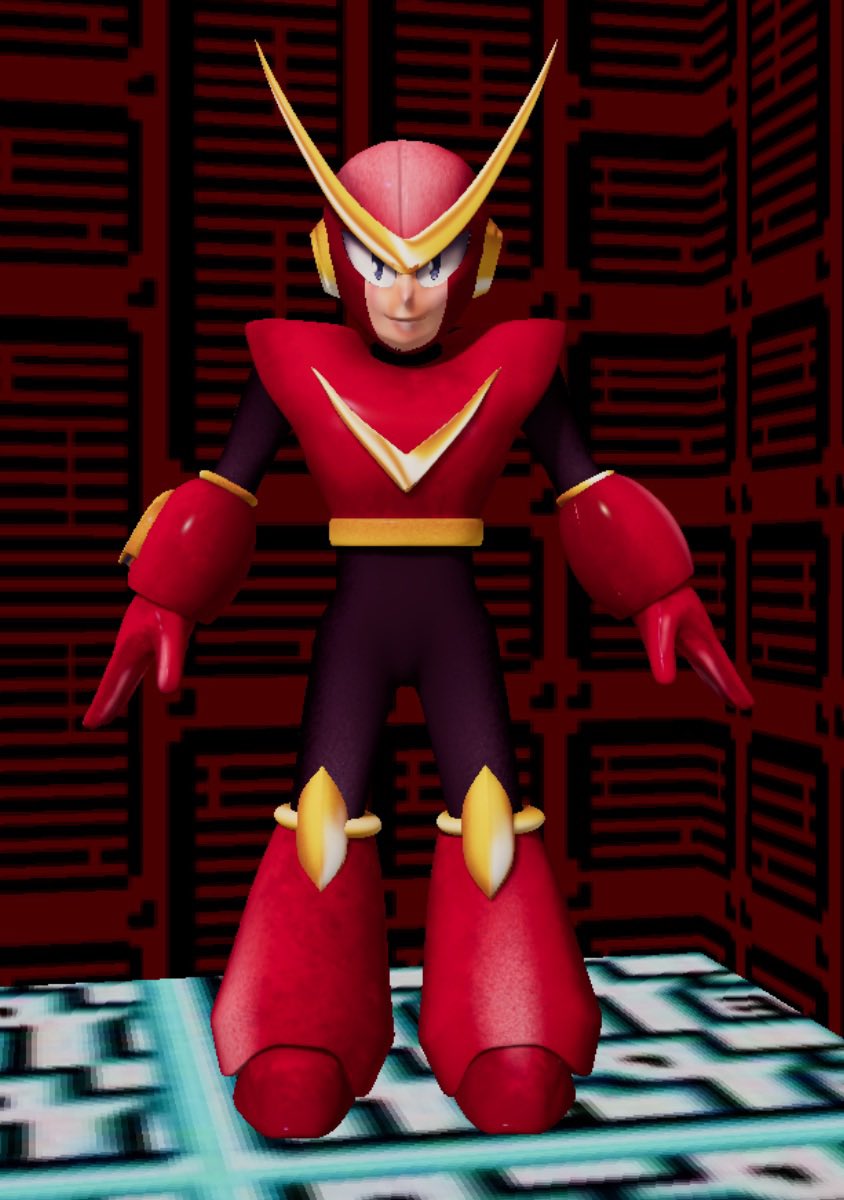 Sapience54's tweet image. He’s a work in progress but #quickman 3D model in MAYA #megaman #rockman #クイックマン #ロックマン #megaman2