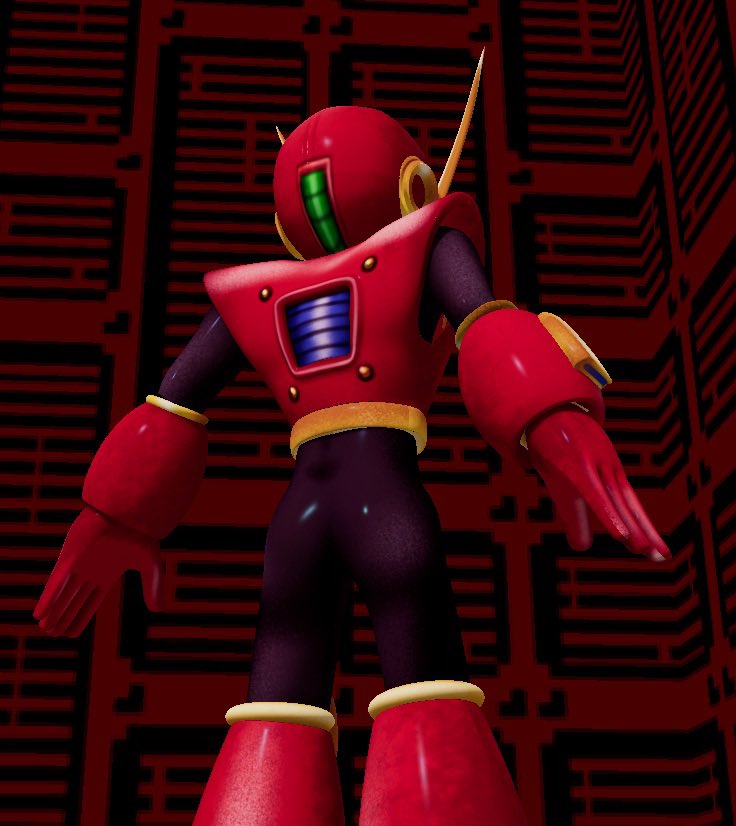 Sapience54's tweet image. He’s a work in progress but #quickman 3D model in MAYA #megaman #rockman #クイックマン #ロックマン #megaman2