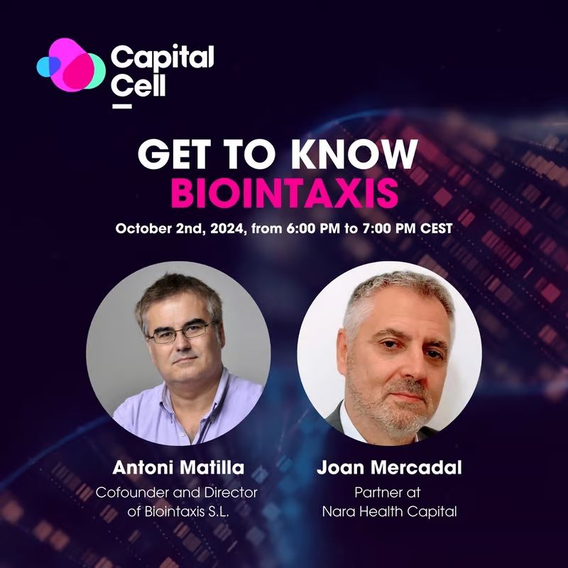 Biointaxis SL (@biointaxis) on Twitter photo Webinar "Get to Know Biointaxis" and our #fundraising campaign at <a href="/CapitalCellNet/">Capital Cell</a> ๐๐ฝ lu.ma/zr7yjucn
Spin-off of <a href="/GTRecerca/">IGTP</a> focused on #GeneTherapies for neurodegenerativeย disorders๐งฌ
Developing ๐๐ง๐ซ-๐ญ๐ฌ๐ญ to treat #๐๐ฟ๐ถ๐ฒ๐ฑ๐ฟ๐ฒ๐ถ๐ฐ๐ต๐๐๐ฎ๐
๐ถ๐ฎ๐ฆผ
๐
Oct 2
โ 6pm Webinar "Get to Know Biointaxis" and our #fundraising campaign at <a href="/CapitalCellNet/">Capital Cell</a> ๐๐ฝ lu.ma/zr7yjucn
Spin-off of <a href="/GTRecerca/">IGTP</a> focused on #GeneTherapies for neurodegenerativeย disorders๐งฌ
Developing ๐๐ง๐ซ-๐ญ๐ฌ๐ญ to treat #๐๐ฟ๐ถ๐ฒ๐ฑ๐ฟ๐ฒ๐ถ๐ฐ๐ต๐๐๐ฎ๐
๐ถ๐ฎ๐ฆผ
๐
Oct 2
โ 6pm