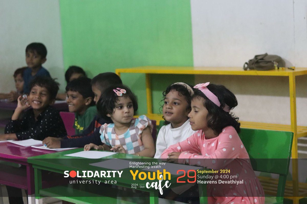 solidaritymlpm1's tweet photo. 'Enlightening the way Manifesting izzath'

Youth Cafe
2024 Aug 01 - Oct 31

04:00 pm to 049:00 pm
2024 September 29 Sunday
Heavens Devathiyal

#solidaritymalappuram #familyfirst #YouthCafe #Family #familytime #solidarityymkerala https://t.co/XfoUQhC4fA