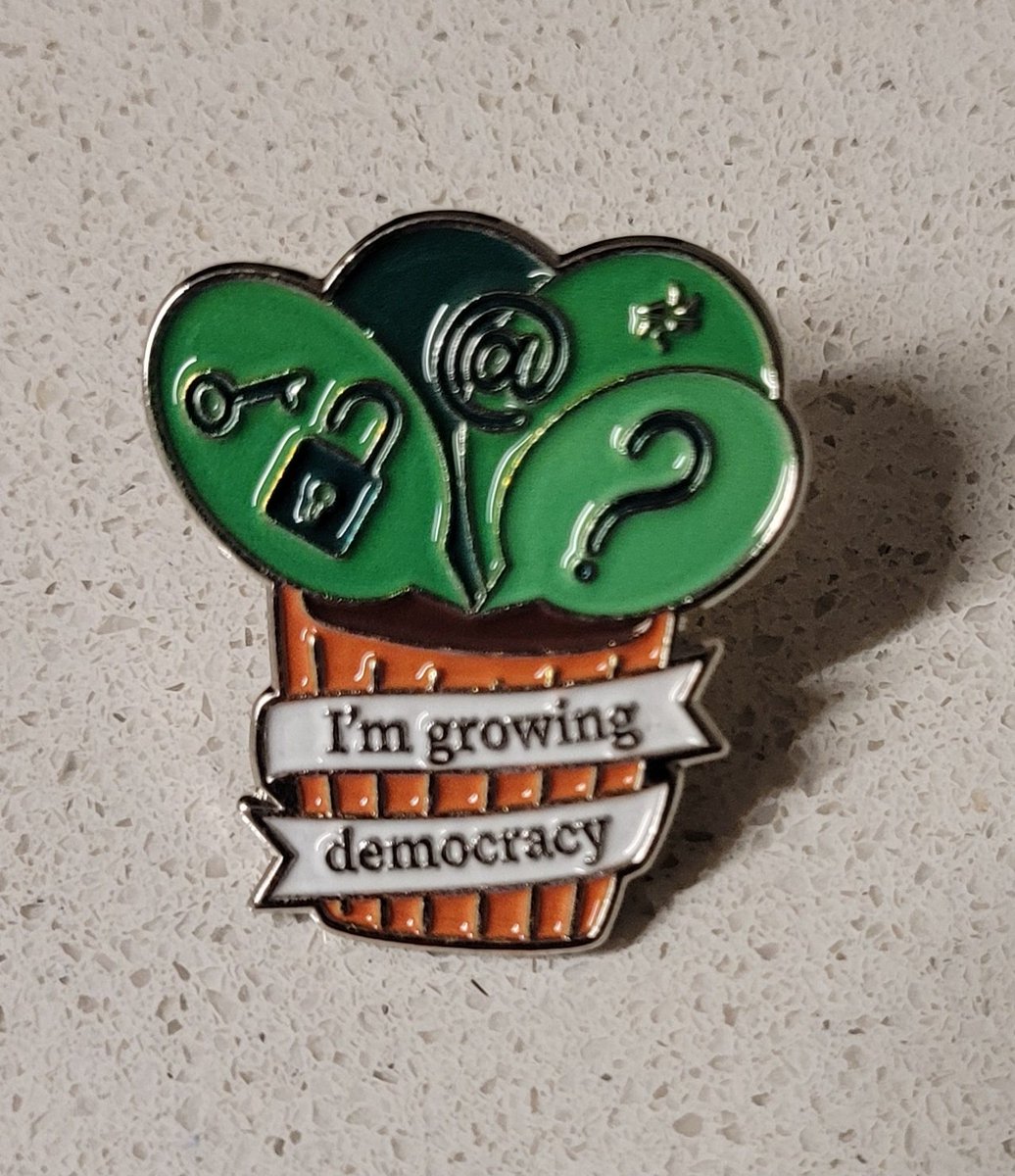 JoCornish4's tweet image. My much coveted "I'm growing democracy" pin badge from @ALIANational . I am very grateful and will wear with pride. Amazing to meet my Aussie equivalent post holder in person for the first time too. Thanks #IIFS24