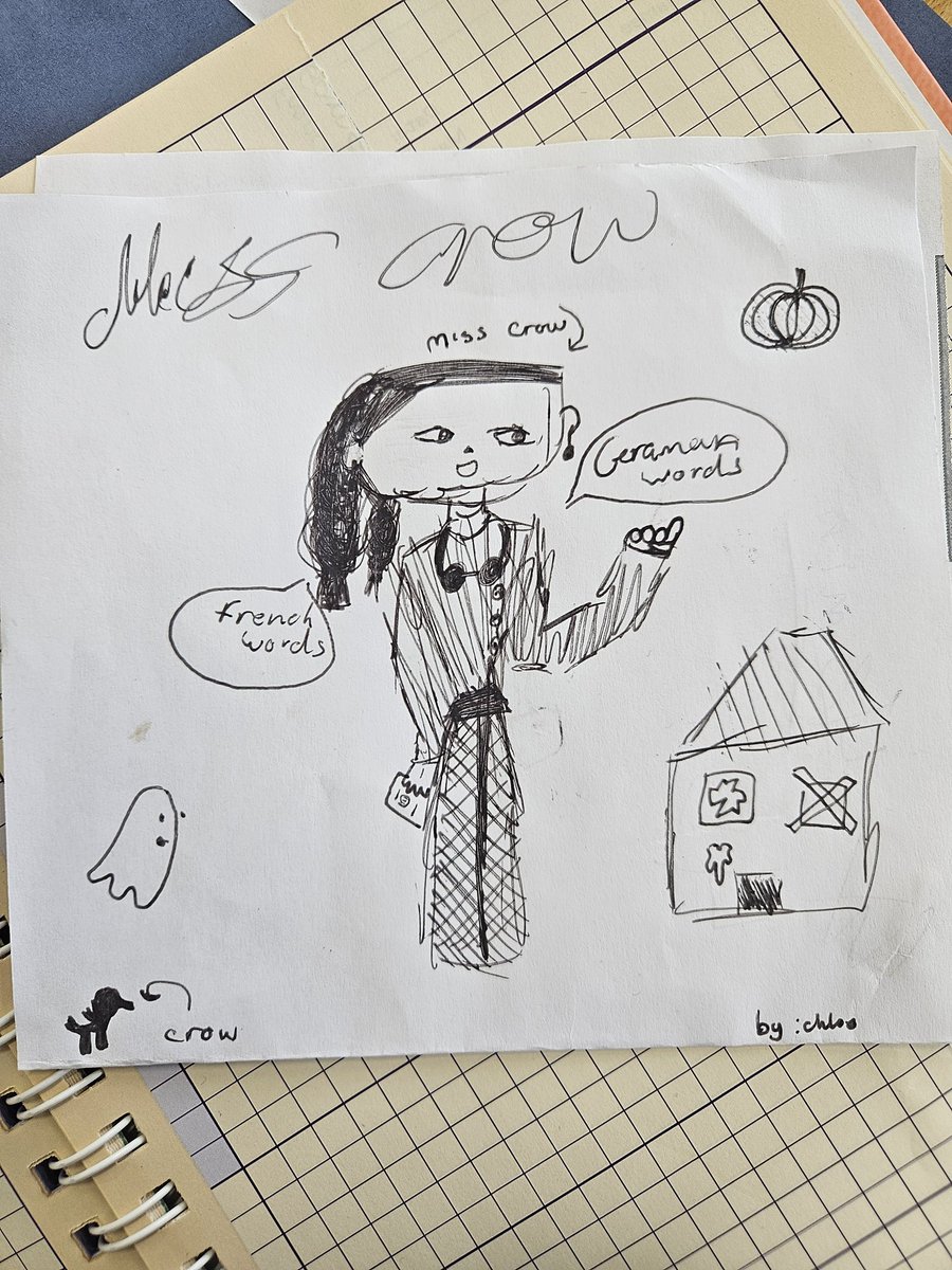 A child just made me this, and I feel it's the most spectacularly on-brand depiction of me ever 😂
#TeacherTwitter #HauntedHouse #Ghosts #Teaching
