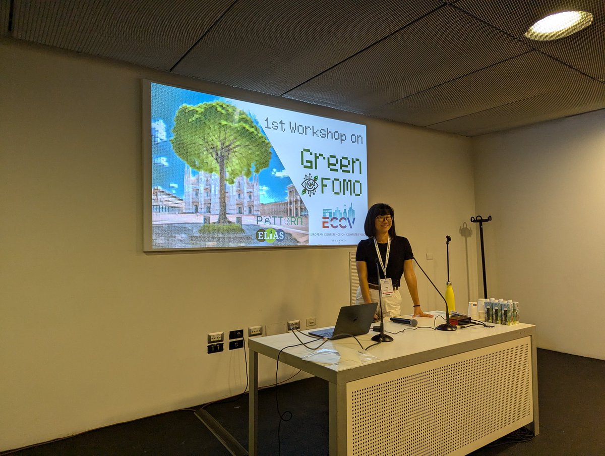 <a href="/YimingWang107/">Yiming Wang</a> is introducing the <a href="/Green_FOMO/">GreenFOMOWorkshop@ECCV2024</a> workshop at #ECCV2024! 

Join us to discuss on how to reduce the computational requirements of large foundation model!