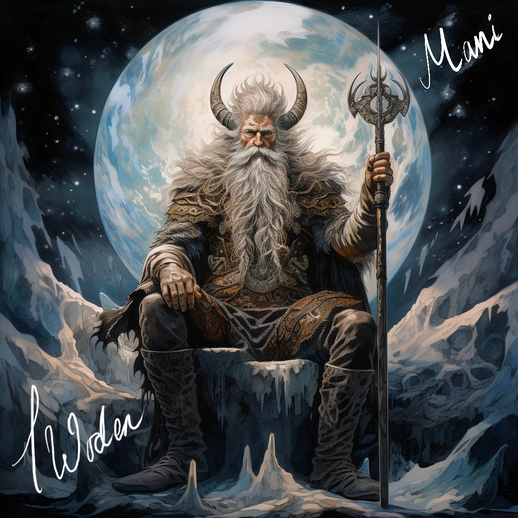 For3v3rKendrix's tweet image. Happy Mánadagr world!! Hope everyones doing good! May the gods bless you and your family

Under moon&apos;s cold, ancient light,
Mani rides through endless night.
Silent, watchful, pale and true,
He guards the skies in silver hue.

His glow was known in ages past,
A light eternal,…