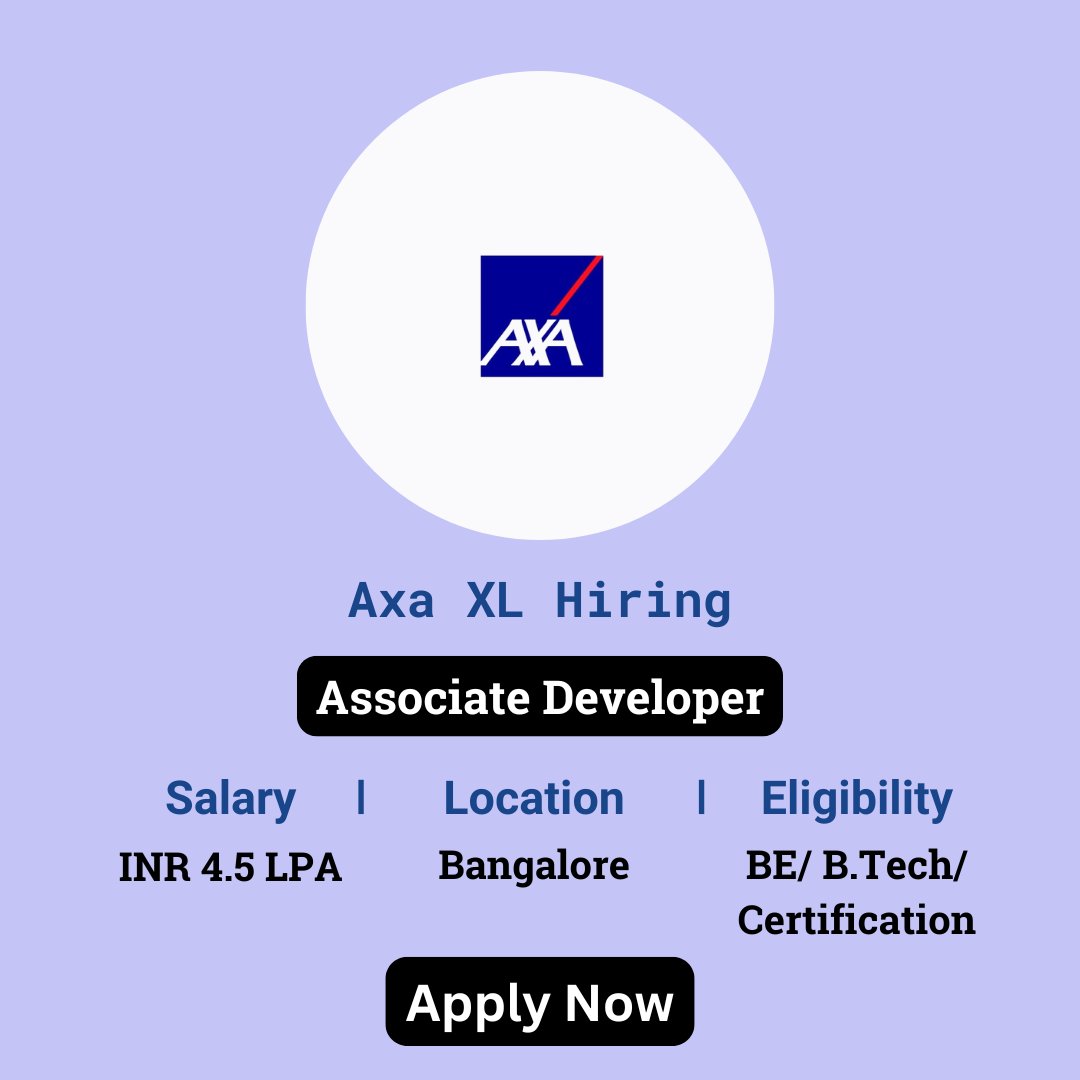 karthikpattadi's tweet image. ๐ Axa XL Careers 2024 ๐
๐ผ Job Role: Associate Developer
๐ Apply Here: zurl.co/DwRG 
๐ฌ Join Our WhatsApp Group: zurl.co/HzO9
#AxaXL #AssociateDeveloper #CareerOpportunities #Careers2024