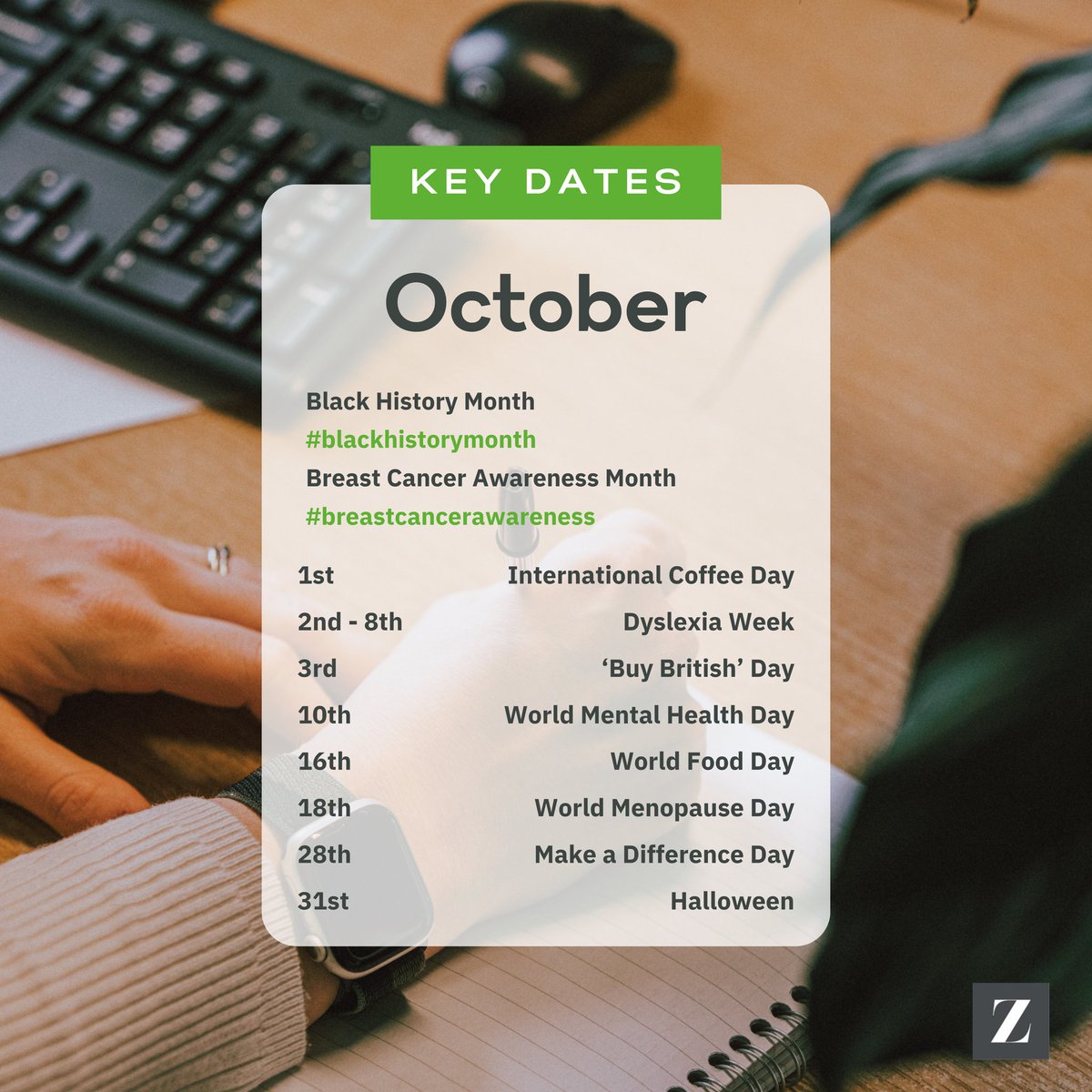 Boost engagement and increase your social media presence by being on top of key dates in your blogs and social media.

Get ready for October by noting these important dates in your content calendar! 🎃🍂

#AawarenessDays #ContentIdeation #SocialContentCalendar #OctoberDates