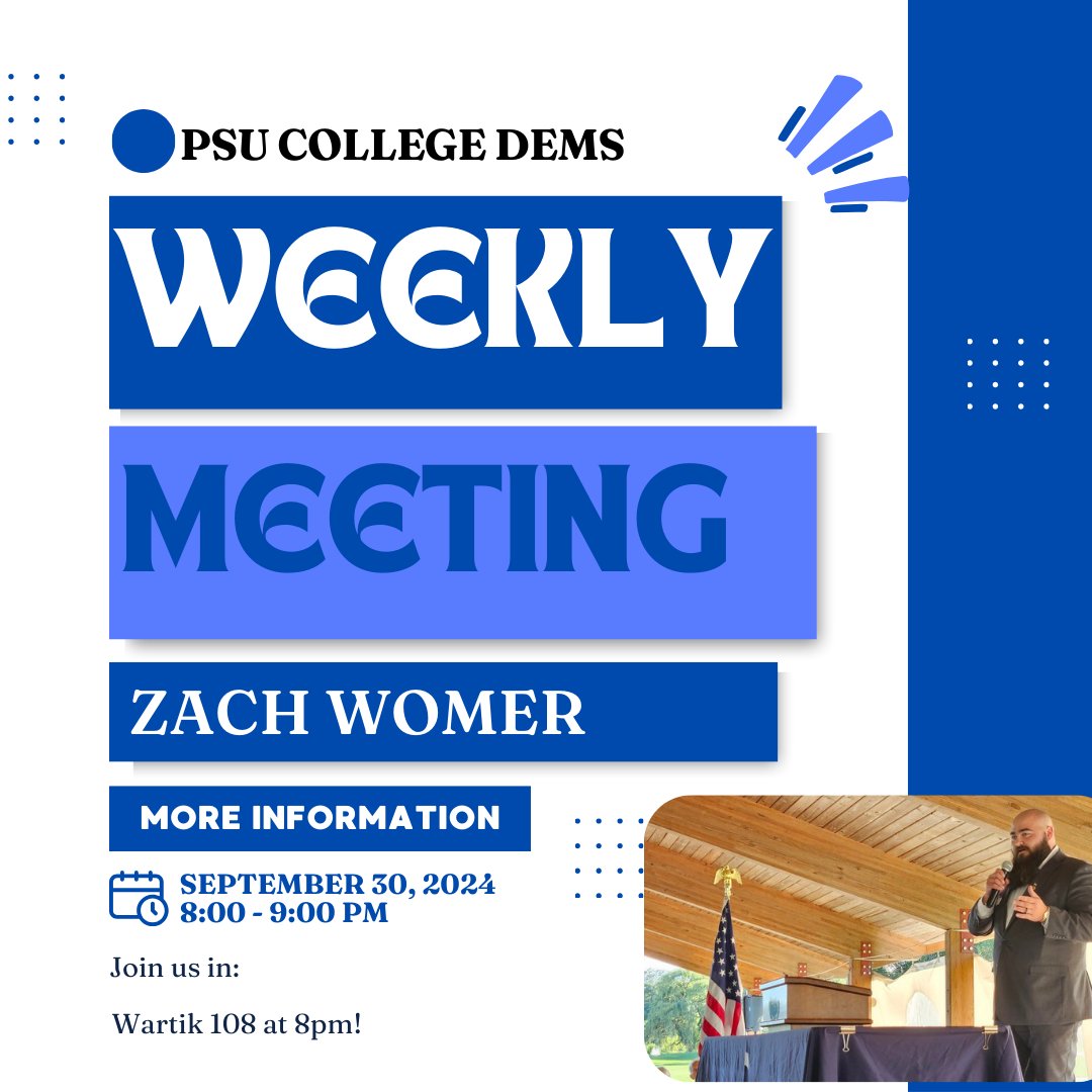 Join us tonight when we meet with Zach Womer, candidate for US House District 15!