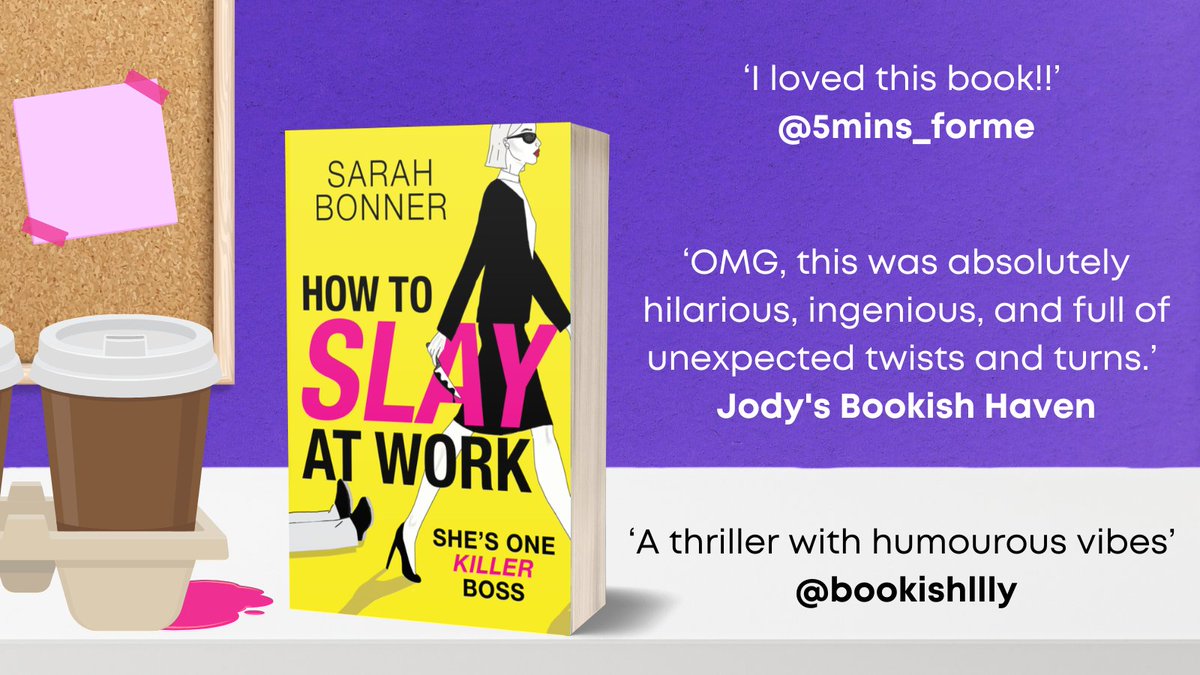 BoldwoodBooks's tweet photo. Thank you to 5mins_forme, @jodysbookhaven and bookishllly for their recent reviews on the #HowToSlayAtWork by @sarahbonner101 #blogtour.
Pick up a copy today โก๏ธ https://t.co/W6tNf2pYRN https://t.co/IDehxoEbVP