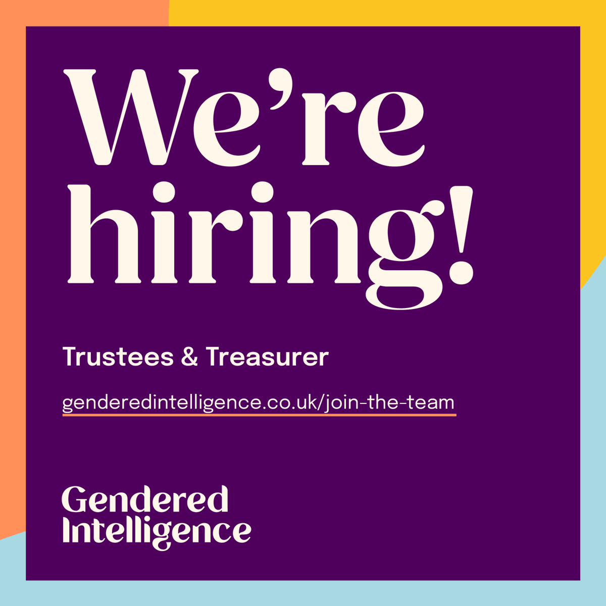 Genderintell's tweet photo. We're looking for up to three new trustees, including a Treasurer. Could you bring fresh perspectives and skills to support the vital work that we do?

Hours: minimum 10 hours per month
Location: Remote / London
Deadline: October 24

Details: https://t.co/CoWIzd4grd https://t.co/kMTzqTTJEs