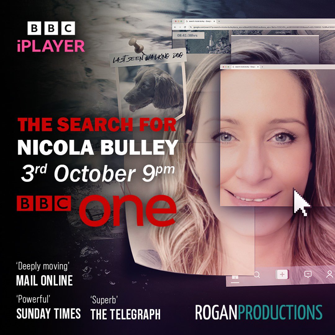 Her disappearance sparked a storm of global headlines and online speculation. This week our documentary #TheSearchforNicolaBulley airs and ‘raises important questions’ (★★★★ Daily Mail) about how it all unfolded. 

Watch this Thursday 3rd October on <a href="/BBCOne/">BBC One</a> at 9pm.