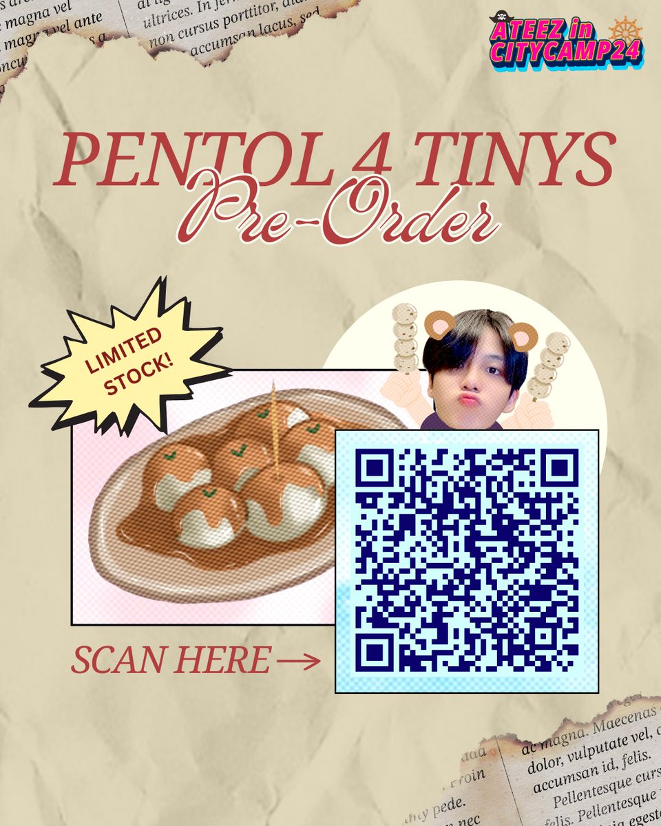 [🍡] PENTOL FOR TINYs

Get yourself a pack of pentol to celebrate Jongho's birthday for FREE! 😋

The form will open at 8 PM (WIB)! ❤