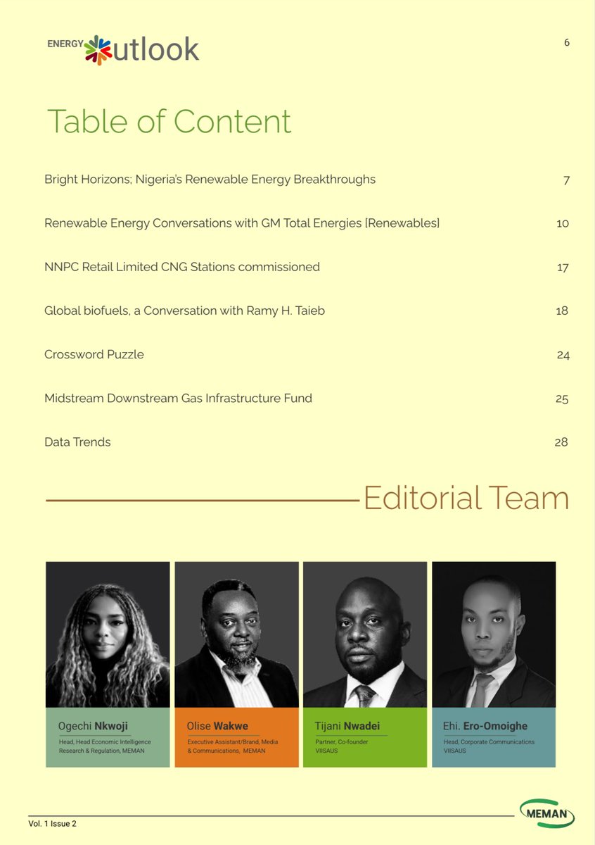 meman_info's tweet image. Our Q2 Newsletter with @viisaus_ng is now live! We’re discussing ‘Energy Diversification’ to make energy more accessible and affordable for all Nigerians. 

Click here to read the full newsletter: meman.org.ng/wp-content/upl… 💡 

#EnergyAccessibility #AffordableEnergy #MEMA