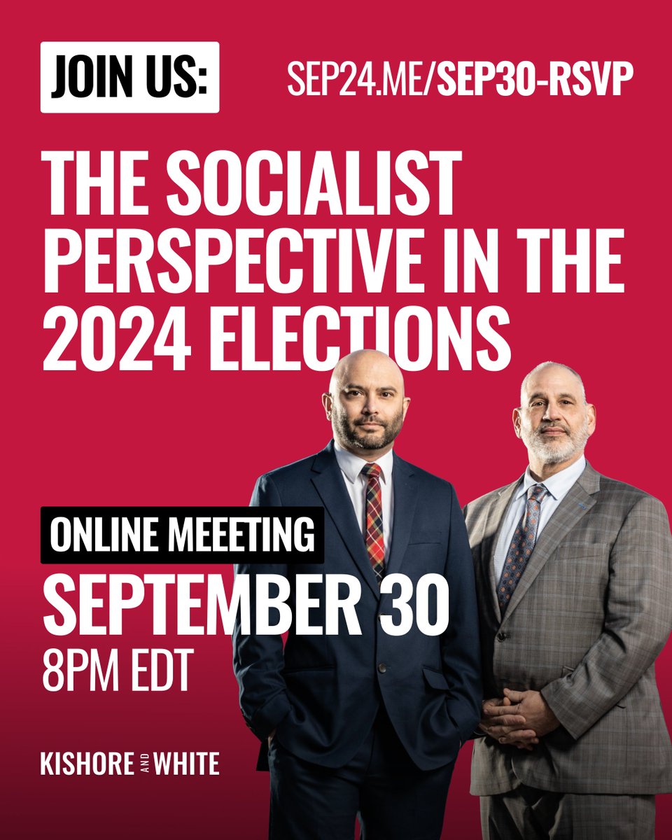 jkishore's tweet photo. 1/ Here's why you should attend this critical meeting today: The Socialist Perspective in the 2024 Elections. 🧵 https://t.co/l4ZmG0wnxG