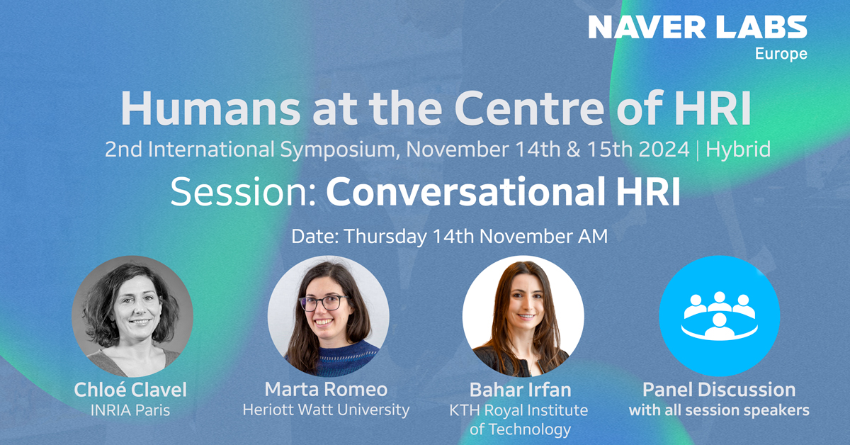 The #HRISymposium2024 sessions &amp; panels are official! Day 1: 'Conversational HRI' w/ Chloe Clavel (<a href="/Inria/">Inria</a>) Marta Romeo (<a href="/HeriotWattUni/">Heriot-Watt University</a>) <a href="/BaharIrfan_/">Bahar Irfan</a> (<a href="/KTHuniversity/">KTH Royal Institute of Technology</a>) 
🗓️November 14&amp;15 (in person &amp; live stream)
📢REGISTER NOW: tinyurl.com/48sxxs3e