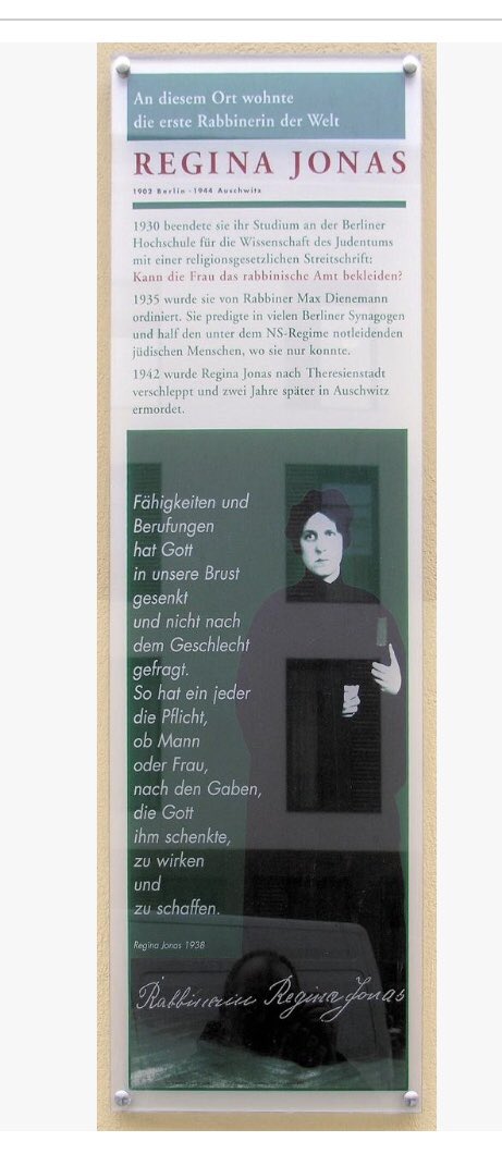 Can anyone tell me why there is no stolperstein (stumbling stone) in Krausnickstrasse in Berlin for Regina Jonas the first woman to become a rabbi murdered in Auschwitz? There  is a memorial on the street where she lived. Perhaps, there is a stolperstein elsewhere? <a href="/kreuzberged/">Berlin Companion</a>