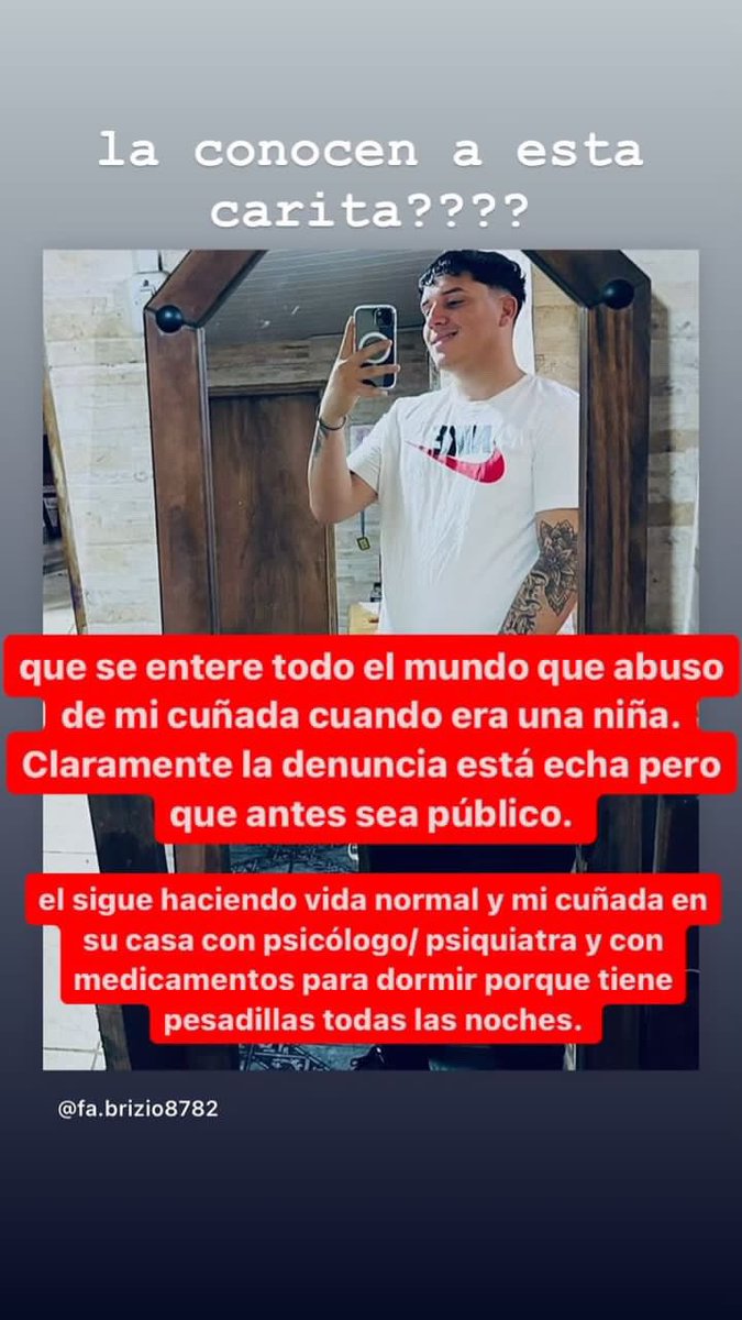 VIOLADOR. 
                    
               (se agradece difundir🙏🏽)

Esto es lo que le sucedió a la hermana de mi mejor amigo, SU PROPIO TIO ABUSÓ DE SU SOBRINA!! 22 años tiene esta lacra y la pobre gurisa 17! Le arruinó completamente la vida a una nena.

Me da asco haber