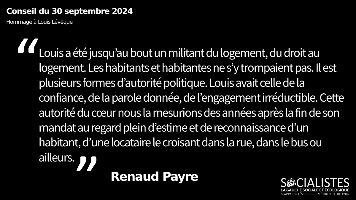 SocialistesGL's tweet photo. ⚫Hommage ce matin à Louis Lévêque, ancien conseiller du Grand Lyon et adjoint au maire de Lyon.
⚫ @RenaudPayre a rendu hommage à ce militant du logement et du droit au logement.
À lire ici : https://t.co/comjqCujvf
#DirectGL
1/ https://t.co/vqC7Mu2pcs