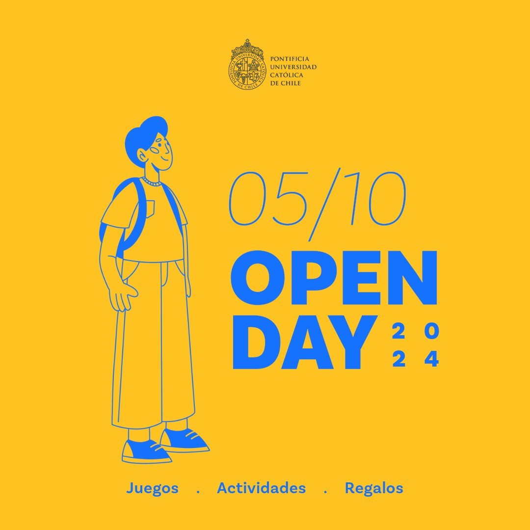 🎉 ¡Este sábado 5 de octubre es el #OpenDay UC 2024! 🎉
Ven a la Escuela de Ingeniería, disfruta de actividades para toda la familia y apoya becas para estudiantes. 🚀👨‍👩‍👧‍👦
🕚 11:00 - 18:00 hrs.
#GivingDayUC #BecasIngeniería #IngenieríaUC #EventoFamiliar