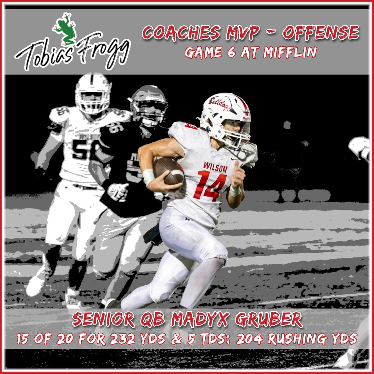 Wilson Bulldogs Football (@wilsonbulldogs) on Twitter photo πΈ A double down victory means you get 2x the Tobias Frogg MVPs today! 2β£
Up first is our offensive MVPs from wins against Cedar Crest & Governor Mifflin...
Senior TE <a href="/cam_zullinger/">Cam Zullinger</a> was our COPOTG from the Game 5 win vs Cedar Crest and senior QB <a href="/madyx_gruber/">Madyx Gruber</a> is THE MAN for a πΈ A double down victory means you get 2x the Tobias Frogg MVPs today! 2β£
Up first is our offensive MVPs from wins against Cedar Crest & Governor Mifflin...
Senior TE <a href="/cam_zullinger/">Cam Zullinger</a> was our COPOTG from the Game 5 win vs Cedar Crest and senior QB <a href="/madyx_gruber/">Madyx Gruber</a> is THE MAN for a