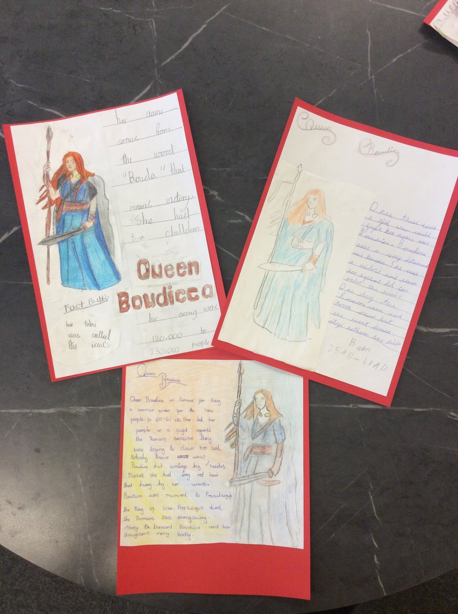bwpy56's tweet photo. In Year 5/6, we are learning all about The Romans and the fearless Queen Boudicca who tried to fight back against Roman conquest. #BWPHistory https://t.co/t66V2PrRVo