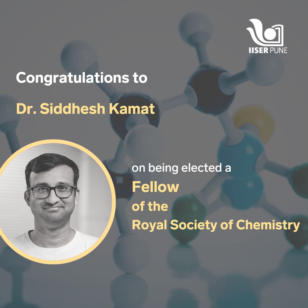 IISER Pune (@iiserpune) on Twitter photo #Congrats to Dr. Siddhesh Kamat <a href="/KamatLab_IISER/">Siddhesh Kamat</a> on being elected as a Fellow of the Royal Society of Chemistry, U.K. <a href="/RoySocChem/">Royal Society of Chemistry</a>!
iiserpune.ac.in/news/post/dr-sโฆ #Congrats to Dr. Siddhesh Kamat <a href="/KamatLab_IISER/">Siddhesh Kamat</a> on being elected as a Fellow of the Royal Society of Chemistry, U.K. <a href="/RoySocChem/">Royal Society of Chemistry</a>!
iiserpune.ac.in/news/post/dr-sโฆ