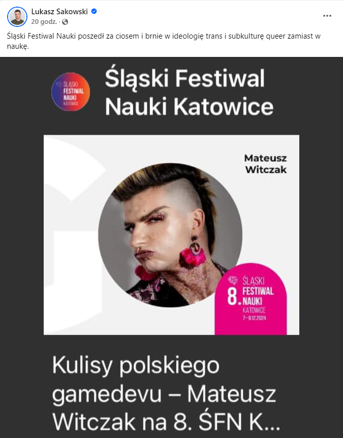 lstelmach89's tweet photo. Zapraszany do mediów autor transfobicznego bloga już jest tak głęboko ze swoją nienawiścią, że wykład o gamedevie jest dla niego promocją ideologii. https://t.co/NMdOMn5BHC