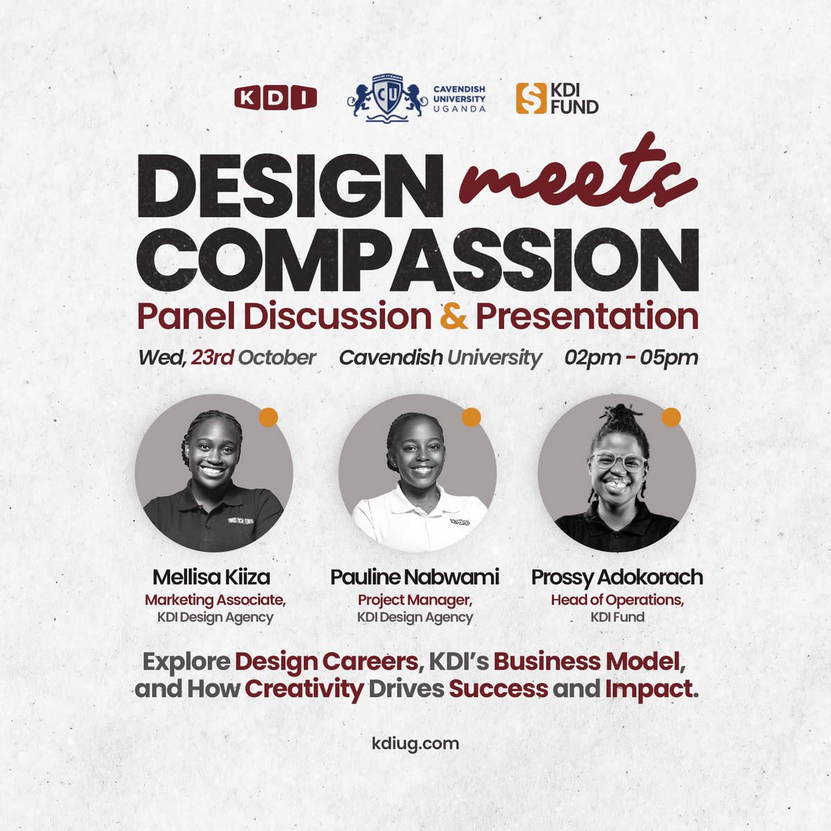 Join us for “Design Meets Compassion” at <a href="/CavendishUg/">Cavendish University Uganda</a> ! ✨

Explore how design and compassion come together to shape futures. Hear from <a href="/KDIdesignagency/">KDI Design Agency</a> and <a href="/kdi_fund/">The KDI Fund</a> team members about career opportunities, our business model, and how creativity drives both business success and