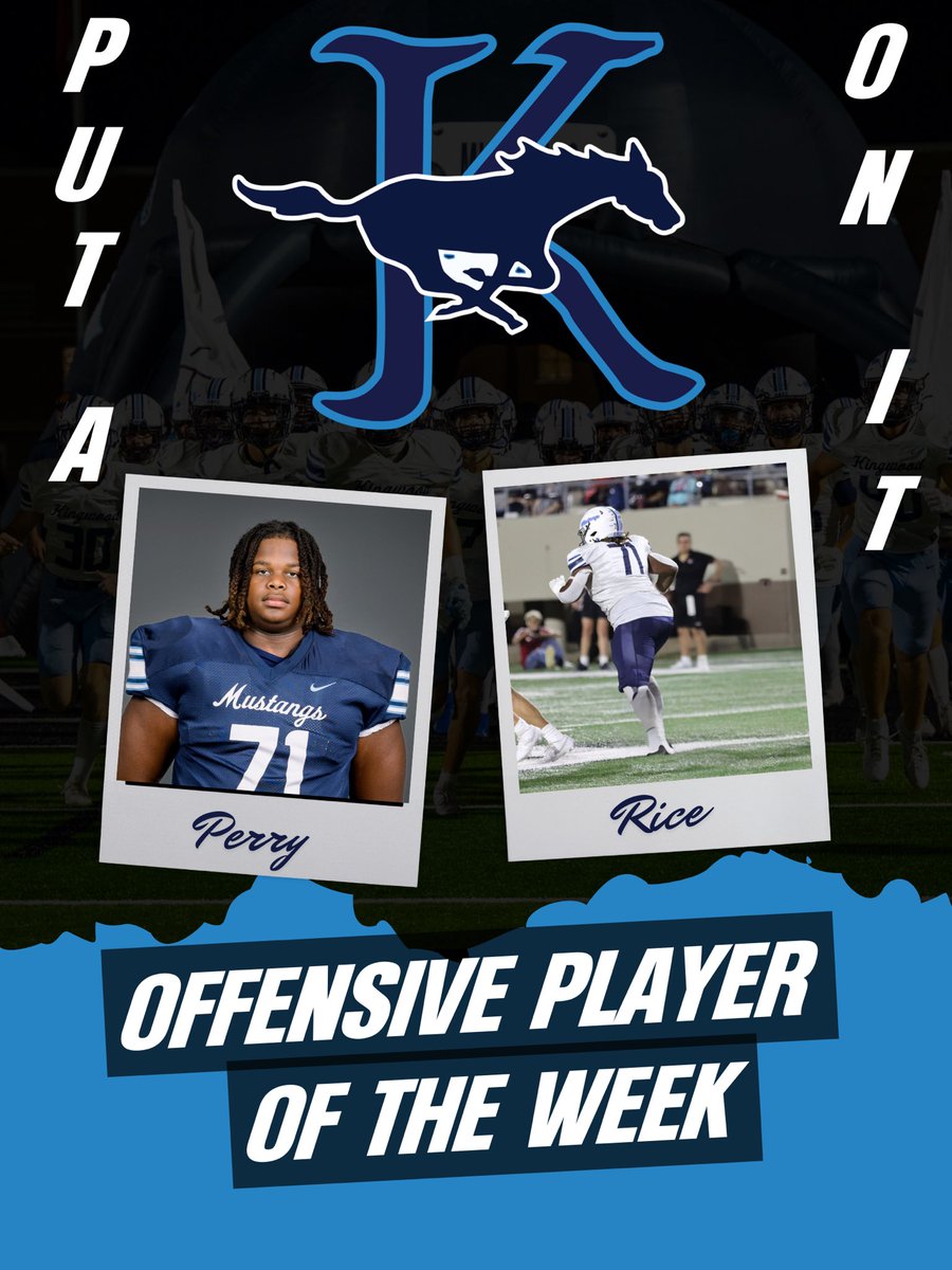 Congratulations to the Week 5 Offensive Big of the week Perry Rice!

#SWFA #HWPO #Believe #KingwoodALLIN #BTA #NoExcuses