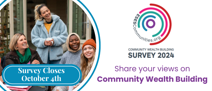 Have you had your say on Community Wealth Building in your area?
 
Our survey closes on October 4th and we would love to hear your thoughts!

You can find the Survey here: surveymonkey.com/r/CWB2024

Find out more about CWB by watching our explainer video: youtube.com/watch?v=sOlVG2…