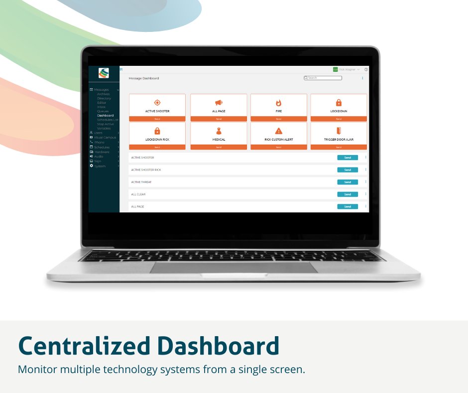 LSISolvesSafety's tweet image. From routine morning announcements to emergency notifications, optimize your disparate technology systems into a one powerful centralized dashboard. Learn more about LSI&apos;s Mass Notification Software bit.ly/3dPTZWC  #MassNotificationSystem #WorkplaceSafetySoftware #Sc ...